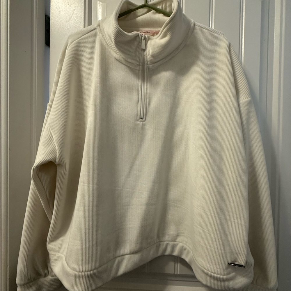 La Vie En Rose white  Ribbed Pullover